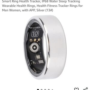 Smart Ring Health Tracker - Silver Size 13 Mens New